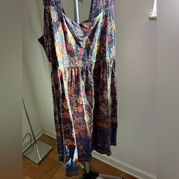 NATURAL LIFE Tricia Mini Dress Blue Yellow Floral M Medium - Picture 2 of 9